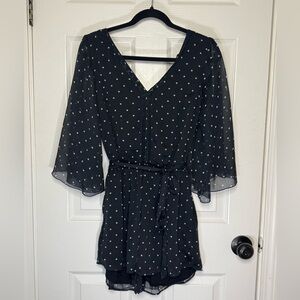 Abercrombie & Fitch Black and White Polka Dot Romper